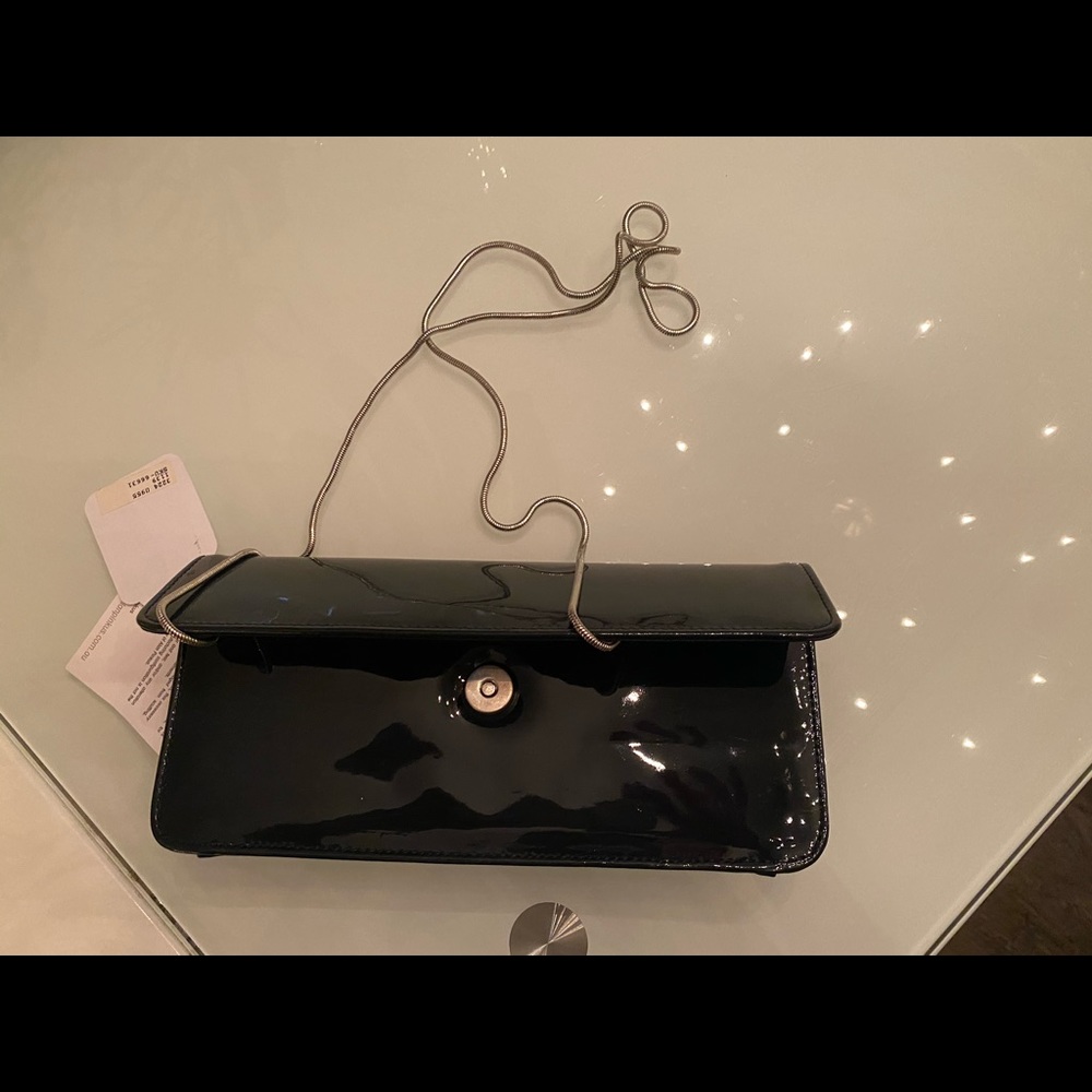 Alan Pinkus Patent Leather green/grey Clutch
